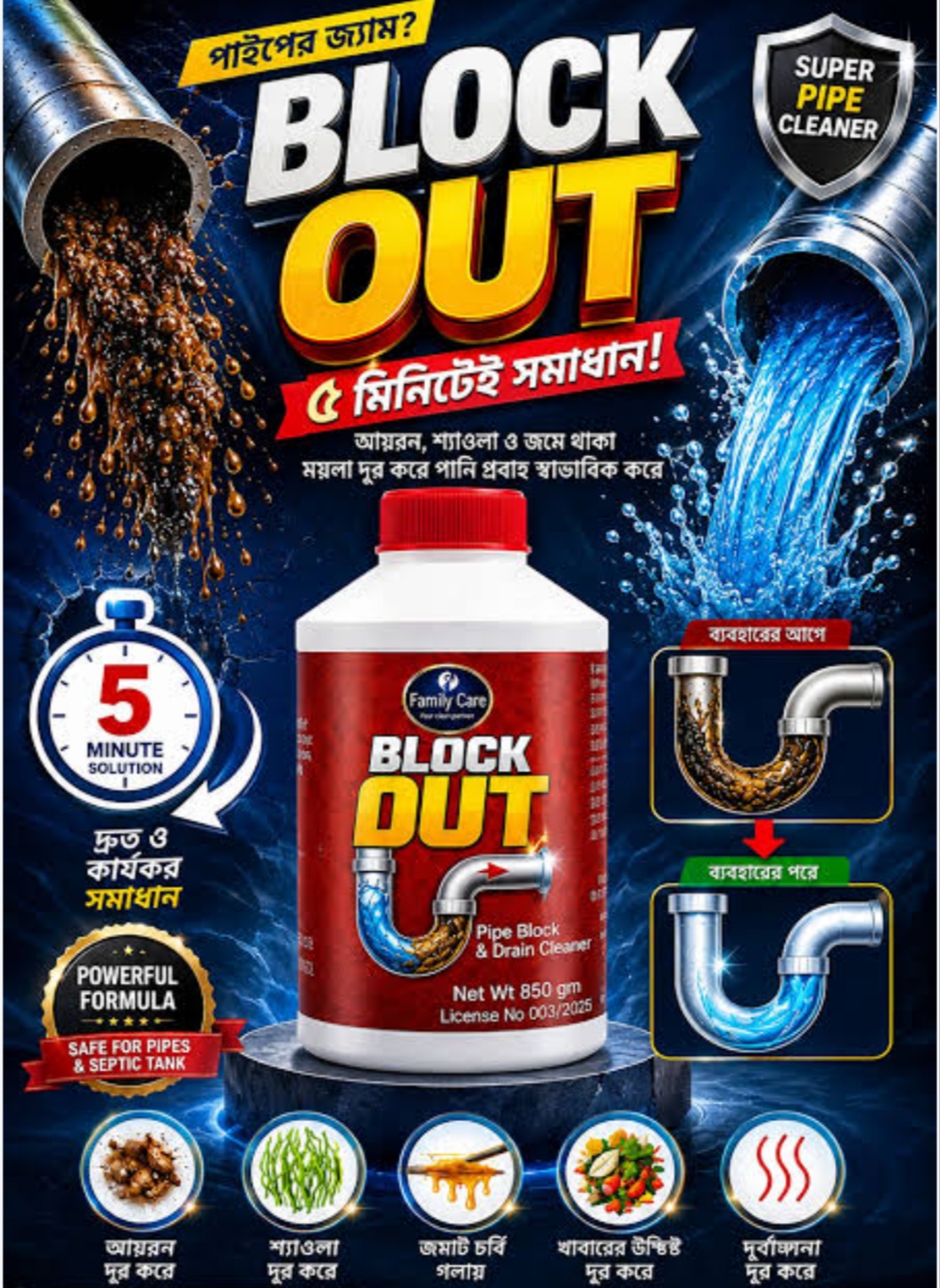 Block out (500+500) ২ পিছ